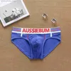 Sous-pants Aussiegum Mens Fashion Cool Cool European et American Pure Cotton Lit Sheet Youth Underwear C240411