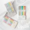 6pcs / set Double Head Candy Color Dots Set Lightlighter Set Fine Art Painting Note Marks Fluorescent Pen Set