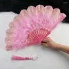 Decorative Figurines Feather Folding Fan Sweet Fairy Girl Gothic Court Dance Hand Art Craft Gift Wedding Party Decoratio Held Fans