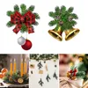 Decorative Flowers 10/40pcs Mini Artificial Christmas Pine Needle Short Branches Plant Stems Xmas Tree Decoration Home Ornament DIY Wreath