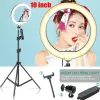 أضواء 10 "LED Selfie Ring Light Photography Video Light Ringlight Phone Stand Tripod Fill Light Light Dimmable Lamp