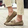 Casual schoenen zomer suede lederen mannen loafers ademende flats heren mocassins man minimalistische lichtgewicht rij -sneakers