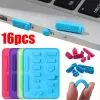 16pcs Silicone Anti-Dust Prigs Data Port USB Protector Set ordinateur portable USB PLIG USB PC INTERFACE D'ORDINATE