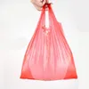 Bolsas de armazenamento 100pcs Red Plástico Bolsa de supermercados Compras descartáveis com alça de lixo de cozinha conveniente