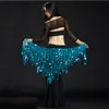 Paillettenbauch -Tanz Hip Schal für Frauen sexy Bellydance Quaste Hip Wrap Rock Belt Hipskirt Kostümzubehör Musikfestival