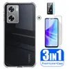 3in1 Copertura morbida trasparente OPPOA57S 4G CASE CAMERA Schermo Protettore Glass temperato per Oppo A57S A57 A 57S 57 S 4G 2022 6.56 "