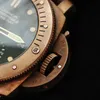 Automatische mechanische Bewegung Paneraiss Luminor Uhren Mechanische Uhren Paneraissswipaneraisstechnology Armbanduhren Sendungen der ersten Generation Bronze Modell Pam