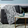 Schattige panda print grijze deken voor kinderen volwassenen super zachte warme pluizige dikke gooi deken voor bank sofa bed kantoor decor cadeau