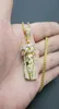 Hip Hop Bling Gold Farbe Edelstahl Jesus Stück Anhänger Halskette für Männer Rapper Schmuck Tropfen Anhänger Halsketten6806691