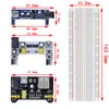 3,3V/5V MB102 Módulo de energia da placa de ensaio +MB-102 830 Ponto Protótipo Pão de pão para o kit Arduino +65 fios de jumper por atacado