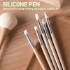 5 pcs watch cadran nettoyage stylo nail art silicone stylo sculpture manucure manucure pinceaux nettoyeur de poussière de bijoux en bois outils de réparation de montre