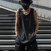 Frühlings Sommermänner Reflexionsport Tanktops Y2k Dark Punk Style Techwear Weste Persönlichkeit bedrucktes ärmelloses T -Shirt 240321