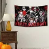 Horror Movie Character Birthday Party Decor Backdrop Banner Scary Banner Happy Birthday Background For Theme Party Home Decor