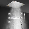 Système de douche de musique de salle de bain HM 24 pouces de douche à LED Spa Mist Mis Plume Faute de robinet thermostatique Waterfall avec jets de 4 pouces