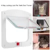 Porta de aba de gato com travamento de 4 vias para portas externas interiores portas de estimação à prova de intempéries para gatos de cachorro para a parede de janela