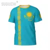 Numéro de nom personnalisé Kazakhstan Flag Emblem 3D T-shirts pour hommes femmes Tees Jersey Team Vêtements de football fans de football T-shirt