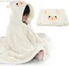 Koce Swocie dziecięce Baby Boshobe Flannel Cloak Cartoon Boy Girl Ultra-Soft z kapturem osłony spa aksamitne szatę łazienkę Baby Baby Shower prezent Y240411