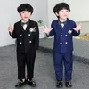 Child Formal Slim Suit Set Boys Wedding Birthday Piano Performance Photography Costume Kids Blazer Jacket Pants Bowtie Costume