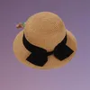 Caps Hats zomer Kids vlinder knoop rietje Fedora hoed kinderen Visor strand zon babymeisjes Sunhat brede rand Panama voor GIR3573740