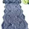 3y/lot Width 22.50cm Dark Blue Silver Elastic Eyelash Lace Trim For Skirt Hem Underwear Sewing Craft Wedding Apparel Fabric Lace