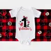 My 1st Valentine Newborn Bodysuit Baby Short Sleeve Romper Jumpsuit Infant Girls Boys Playsuit Outfits Valentine's Day Clothes