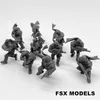 Desert Raiders Squad Model Zestaw War War Gaming Unpalaled Soldier Figures 28 mm miniaturowy gam