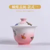 Zestawy herbaciarskie Pure Hand Rysowanie Dwie tylko okładki Teacup Pojedynczy zestaw herbaty High-end Jingdezhen Orchid Brewing Bowing Master Cup