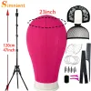 Yeni Eğitim Manken Head Canvas Blok Kafa Ekran Styling Manken Mankin Head Wigtripod Stand Free T Pins WIG Kurulum Kiti