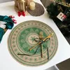 Tafelmatten koffiekopje jute placemat geweven eetmat met wollen bal ronde gedrukt kerst huis decoratief warmtebestendig