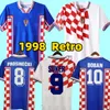 1998 Suker Boban Retro Jerseys Kroatien Soccer Jerseys Hem Away Vintage Classic Prosinecki Football Shirt Soldo Statac Tudor Mato Bajic Maillot de Foot