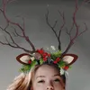 Śliczne świąteczne poroża jeleniowe opaska na głowę akcesoria do włosów wystrój nakrycia roli Plaga pasm do włosów na wakacyjny kostium cosplay halloween