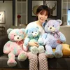 Novo Pluxh Rainbow Teddy Bear Pillow Toys Pluxh Phyled Animal Bonecas de Animal Colorido Urso Belo Presente de Aniversário para Crianças