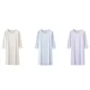 Frauen Nachtwäsche Komfort Modale Dessous für Frau mit Seidenkragen Frauen Pyjama Solid Color Summer Kleider Nachthemd Nightie 2024