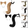 Furry Tail Plush Headband And Tail Set Animal Wolf Dog Fox Ears Headband Cosplay Girl Plush Furry Ears Hair Hoop