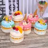 Decorative Flowers 1Pcs Double-layer Cake Model EuropeanFood And Fruit Simulation Fake Soft Furnishings Props