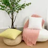 Pillow Ins Cream Puff Cover Decoration Decoration Geometric Throw Couvre la caisse d'oreiller de couleur unie nordique pour canapé