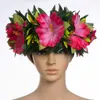 2023 Printemps d'été Nouveau bandeau de style artificiel Hibiscus avec des feuilles Bandeau Haku Hawaii Hula Girl Dancer Headswear