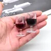 10 -stcs grote 3D -glazen rode wijn oorbel charmes Europese populaire feestdrinkfles hanger voor sleutelhanger doe -het -zelf sieraden make