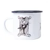 Muggar 4pc/packge sublimering tom mugg anpassad design enamal tryck logotyp diy cmug mjölk