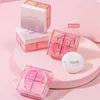 4-Grids Face Blush Matte Finish Makeup Loose Powder Rouge Blusher Waterproof Natural Delicate Contouring Brightening Complexion