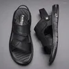 أحذية شاطئ صندل للرجال الصلفية غير الرسمية Hombre Moda Sandali Uomo Estivi Leather Sandalen Masculina