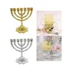 Candle Holders Hanukkah Menorah Jewish Holder 7 Branches Traditional For Candlelight