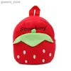 Sac à dos mignon fraise en peluche sac à dos caricaturé animal mini sac scolaire sac bonbons sac enfants filles garçons cadeau 1-3 ans y240411y240417vtvc