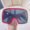 Sonnenbrille übergroße einteilige Goggle für Frauen Männer Punk Sonnenbrillen Futuristische Rave gebogene Objektiv Surround Shades