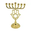 Titulares de vela 7 titular ramificado Hanukkah chanukah menorah ornament metal castlestick para decoração de férias de casamento de banquetes Ano