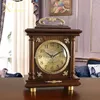 Wall Clocks Retro Solid Wood Table Clock Silent Luxury Living Room Desk Home Classical Watch Decoration & Accessories