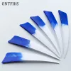 36pcs asa direita/esquerda 4 polegadas Novas setas de corte de escudo Fletches plumas naturais gradiente azul de peru arco e flecha DIY