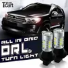 Tcart drl con luce per mazda 3 5 6 8 cx5 cx9 cx7 mx5 7440 t20 W21W Luci di marcia diurna di marcia segnali di svolta anteriore tutti in uno