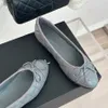 Designer shoes Paris Brand Black Ballet Flats Shoes Women Spring Quilted Genuine Leather Slip on Ballerina Luxury Round Toe Ladies Dress Shoes