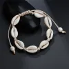 Shellarmband Natural Seashell Hand Sticked Justerbara repband för kvinnor Girls Tillbehör Beaded Strand Beach Jewelry Charm LL